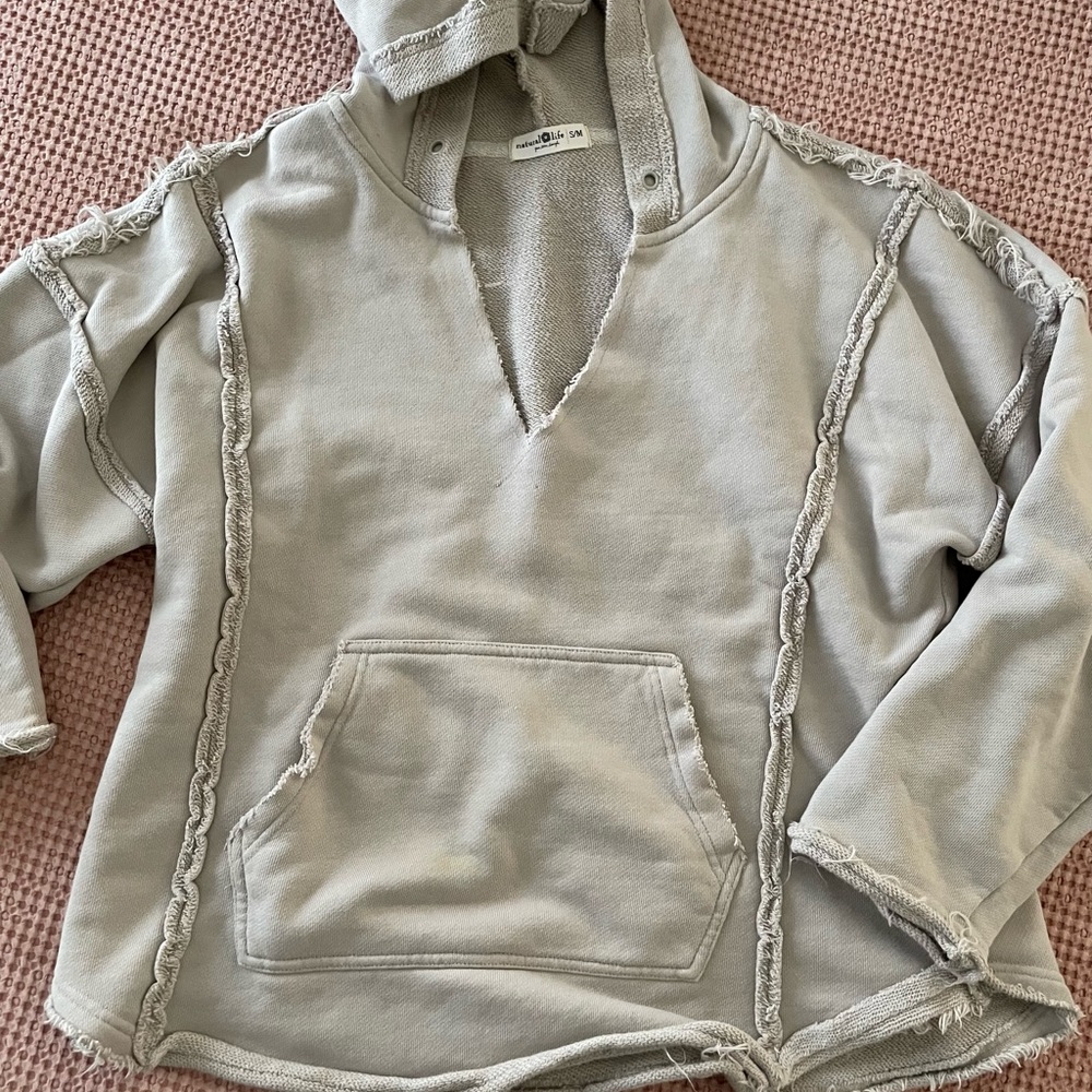 Natural life distressed sweatshirt